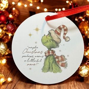 Maybe Christmas Perhaps Means A Little Bit More Round Metal Christmas Ornament